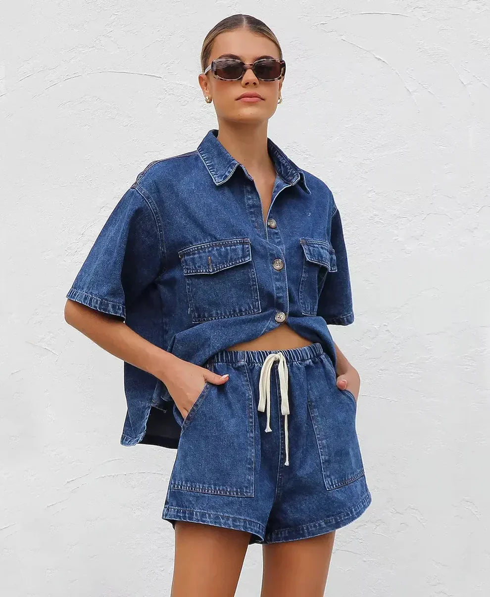 Quinn™ – Céline Denim Two Piece Set
