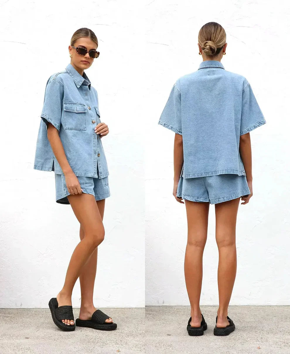 Quinn™ – Céline Denim Two Piece Set