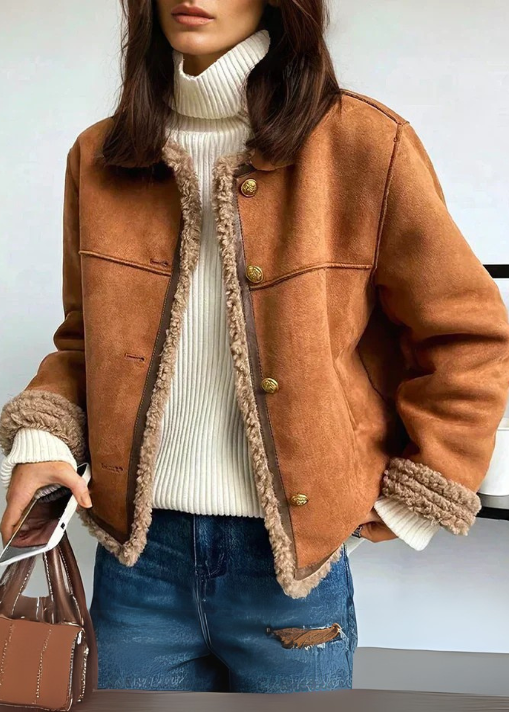 Quinn™ – Ruby - Cosy Shearling-Lined Jacket